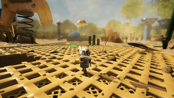 Many different scenes of the player collecting trash and recycling it.